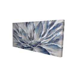 Canvas 24 x 48 - 3D - Blue and gray flower