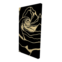 Canvas 24 x 48 - 3D - Silhouette of a rose