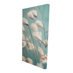 Canvas 24 x 48 - 3D - Cotton grass flowers in the wind