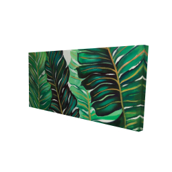 Canvas 24 x 48 - 3D - Several exotic plant leaves