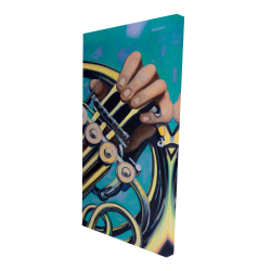 Canvas 24 x 48 - 3D - Musician with french horn
