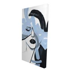 Canvas 24 x 48 - 3D - Abstract blue woman portrait