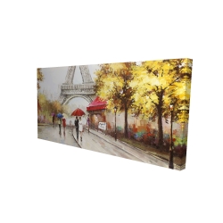 Passersby near the eiffel tower