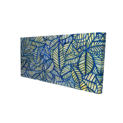Motif de feuilles bleues