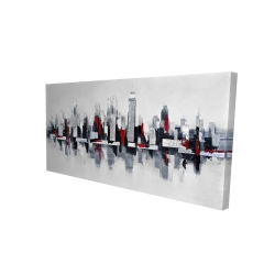 Paysage urbain gris et rouge