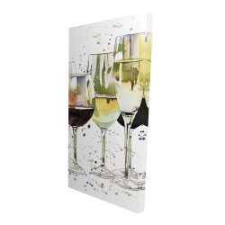 Canvas 24 x 48 - 3D - Beautiful wine glasses