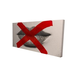 Lèvres en tons de gris avec x rouge