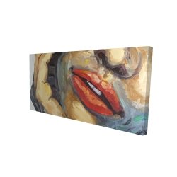 Canvas 24 x 48 - 3D - Irresistible lips closeup