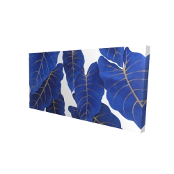 Canvas 24 x 48 - 3D - Tropical abstract blue leaves