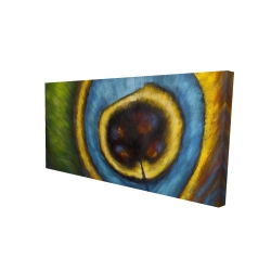 Canvas 24 x 48 - 3D - Peacock feather closeup