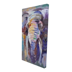 Canvas 24 x 48 - 3D - Elephant in pastel color