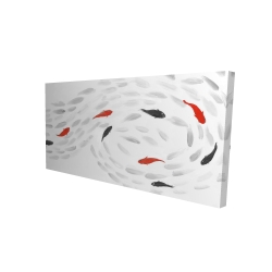 Canvas 24 x 48 - 3D - Swimming fish swirl