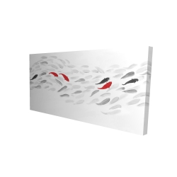 Canvas 24 x 48 - 3D - Swimming fish wave
