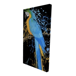 Canvas 24 x 48 - 3D - Blue macaw parrot
