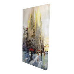 Canvas 24 x 48 - 3D - Abstract rainy street