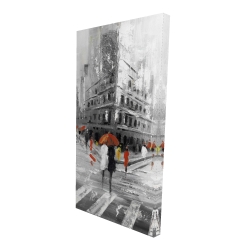 Greyish flatiron building