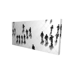 Overhead view of people on the street