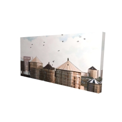 Canvas 24 x 48 - 3D - Water towers