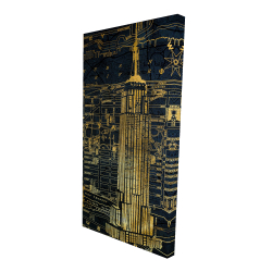Canvas 24 x 48 - 3D - Gold city blue print
