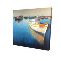 Canvas 48 x 48 - 3D - Fishing boats at the marina