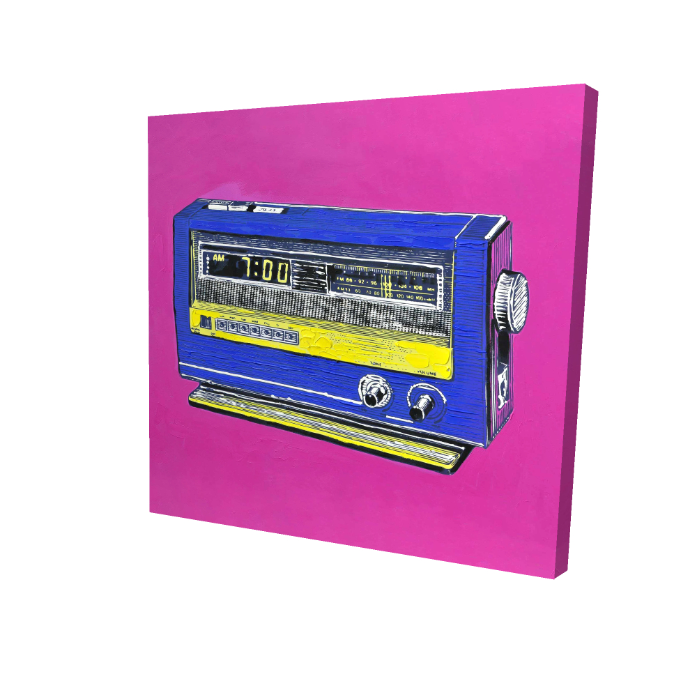 Toile 24 x 24 - 3D - Alarme radio rétro