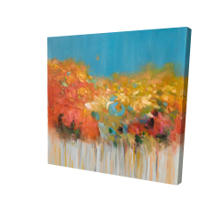 Colorful abstract flowers on a grey background