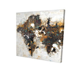 Canvas 48 x 48 - 3D - Abstract world map with typography