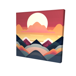 Canvas 24 x 24 - 3D - Symmetrical mountain