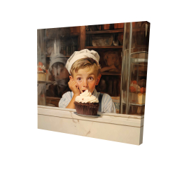 Canvas 24 x 24 - 3D - The best cupcake