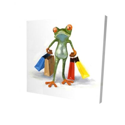 Funny frog with shopping bags