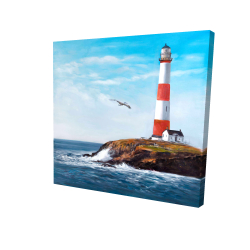 Canvas 48 x 48 - 3D - Lighthouse at the edge of the sea