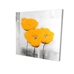 Canvas 24 x 24 - 3D - Three yellow flowers