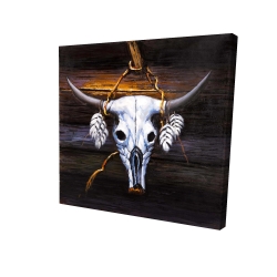 Canvas 24 x 24 - 3D - Hanged bull skull