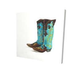 Canvas 24 x 24 - 3D - Blue cowboy boots