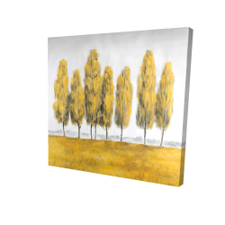 Canvas 24 x 24 - 3D - Abstract yellow trees