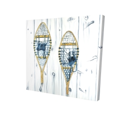 Canvas 48 x 48 - 3D - Set of vintage wood snowshoes