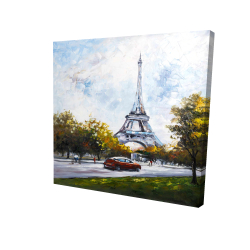 Canvas 36 x 36 - 3D - Driving near the eiffel tower