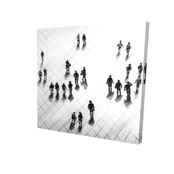 Overhead view of people on the street