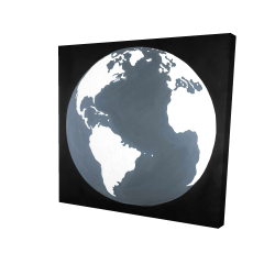 Canvas 36 x 36 - 3D - Earth satellite view