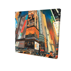 Canvas 48 x 48 - 3D - Illuminated new york city street