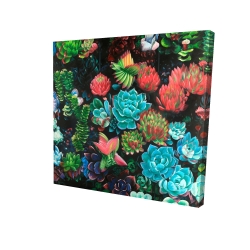 Canvas 48 x 48 - 3D - Set of colorful succulents