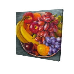 Canvas 24 x 24 - 3D - Bowl of fruits