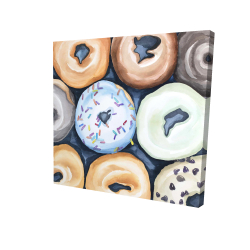 Watercolor doughtnuts with icing