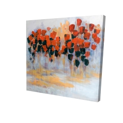 Canvas 24 x 24 - 3D - Red flowers field