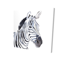 Canvas 36 x 36 - 3D - Watercolor zebra