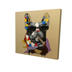 Canvas 36 x 36 - 3D - Abstract smoking dog