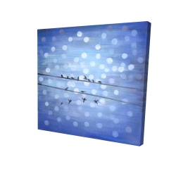 Oiseaux sur ciel bleu scintillant
