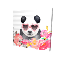 Panda with heart-shaped glasses