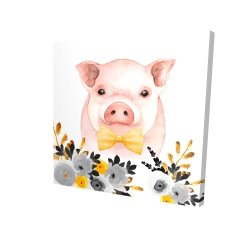 Canvas 36 x 36 - 3D - Chic pig