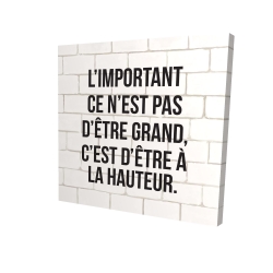 L'important ce n'est pas d'être grand...